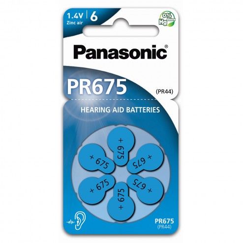 PR-675LH zinc air batteries hearing aids Panasonic