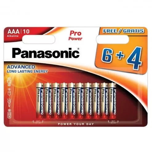 Batterie ministilo AAA Pro Power Panasonic LR03PPG10BW Blister da 10(6+4) pezzi