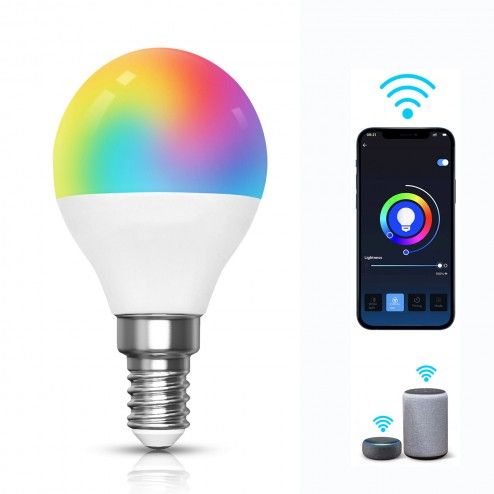 E14 G45 5W LED Bulb Smart Dimmable RGB WiFi 7W with App