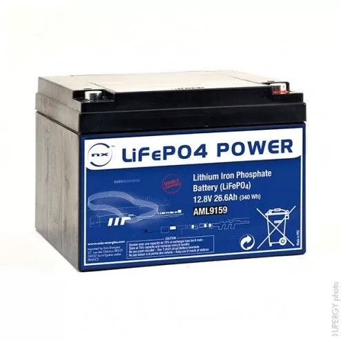 LiFePO4 12V 26.6Ah M5-F Lithium Iron Phosphate Battery - 1
