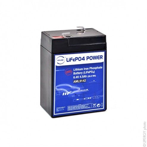 Lithium Iron Phosphate Battery UN38.3 (28.8Wh) 6V 4.5Ah F4.8 - 1