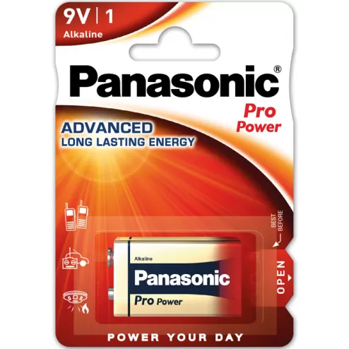 6LR61PPG/1BP 9V transistor batteries Pro Power Panasonic - 1