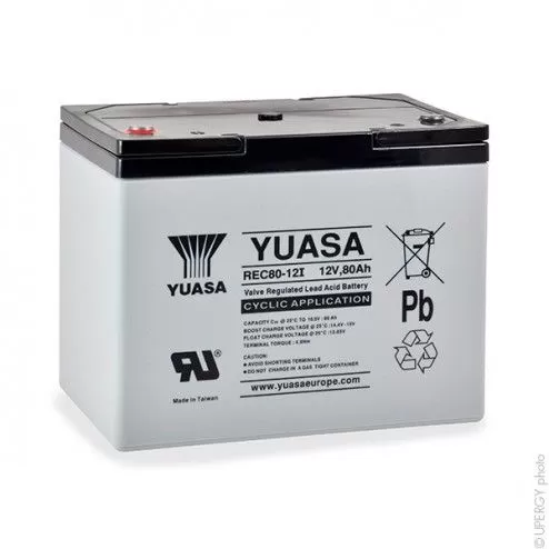 YUASA REC80-12 12V 80Ah M6-F AGM Battery - 1