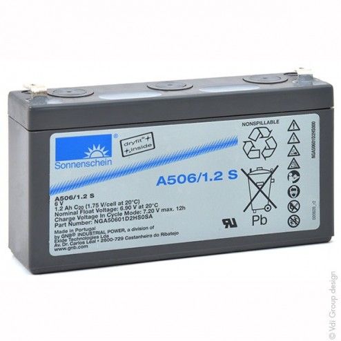 GEL Battery A506-1.2S 6V 1.2Ah F4.8 - 1