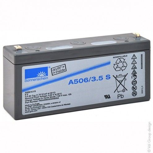 GEL Battery A506-3.5S 6V 3.5Ah F4.8 - 1