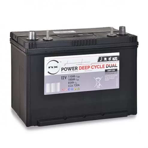 Deep Cycle DUAL 12V 100Ah lead traction battery - 1