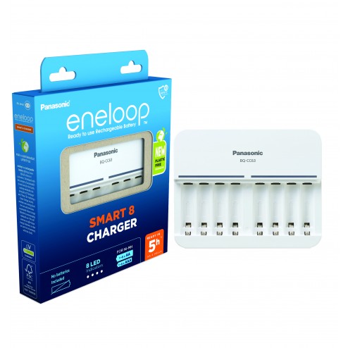 BQ-CC63 eneloop charger with 8 LED cells