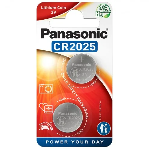 CR-2025EL/2BP batterie a bottone al litio Panasonic