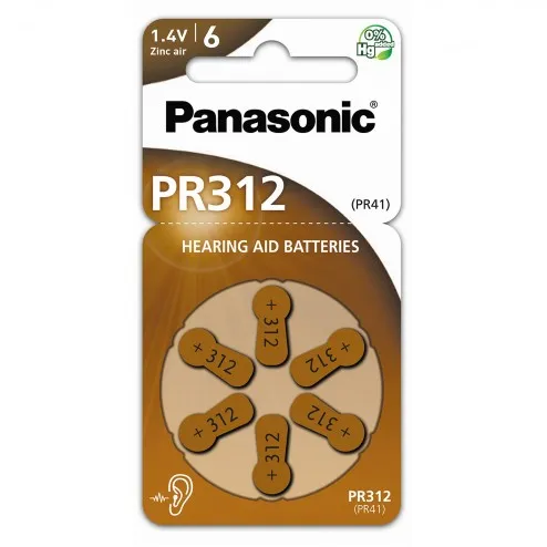 PR-312L batterie zinco aria apparecchi acustici Panasonic
