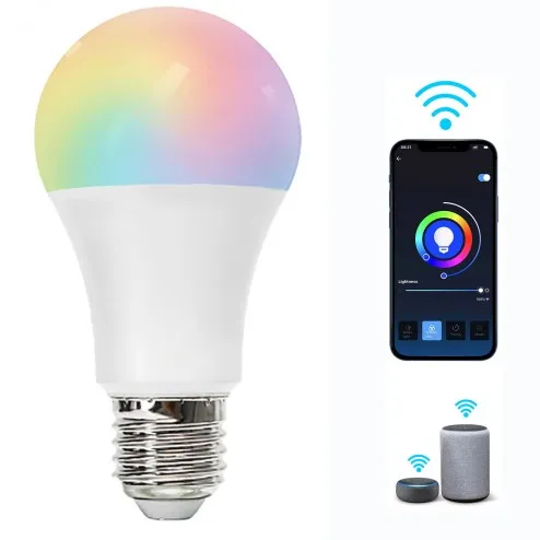 Lampadina LED E27 A65 9W Smart dimmerabile RGB WiFi con App