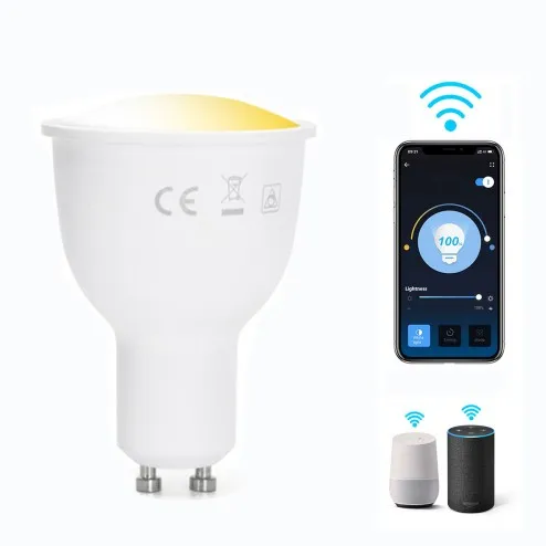 Faretto LED GU10 7W Smart dimmerabile WiFi con App